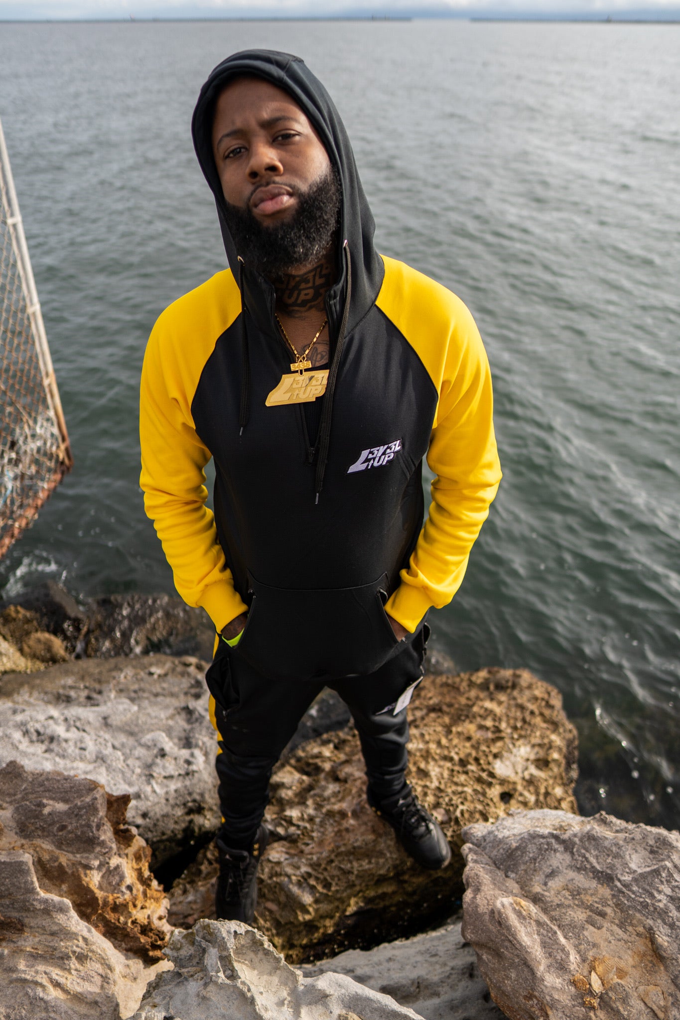 Black & Yellow LV.2 Tracksuits – L3V3L UP Apparel